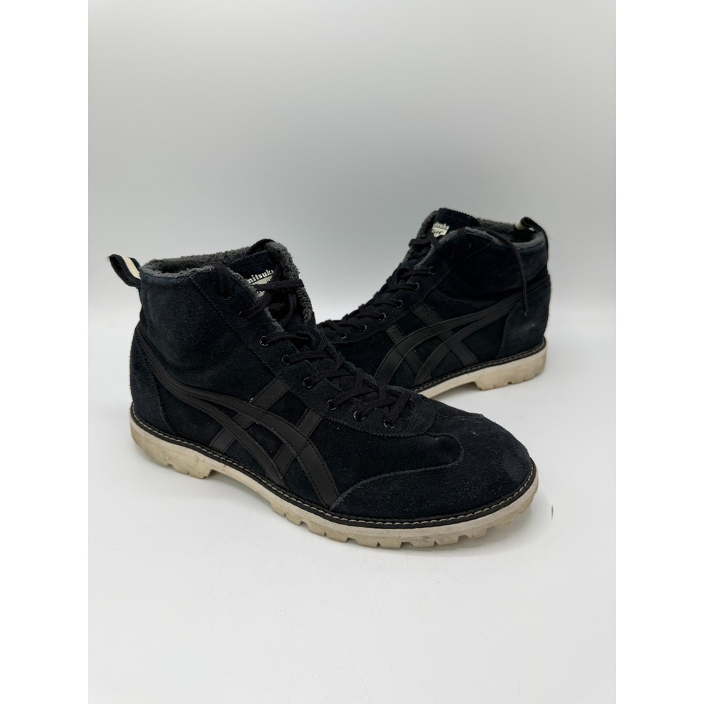 Onitsuka Tiger Rinkan Boot Black Suede Fleece Lined 1183B407-001 Mens Size 10